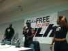 Coach Erich \"E\" Nall (center) and his Ultimate Transformation team at the 2012 Wellness Village at the KJLH Women\'s Health Forum.